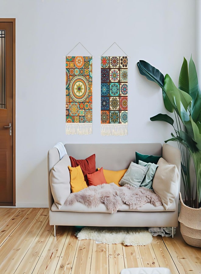 capasin Mandala Boho Macrame Wall Hanging Tapestry For Bedroom Tapestries Vertical Art Fabric Decor Door Living Room Bohemian (Style B, 17.5 * 43) - Image 4